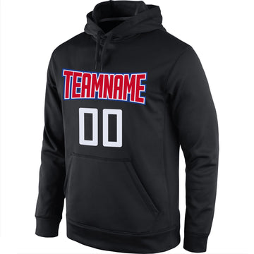 Uksn Individuelles Bestickt Schwarz Rot-Weiß Sport Pullover Sweatshirt Hoodie