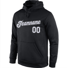Laden Sie das Bild in den Galerie-Viewer, Uksn Individuelles Bestickt Schwarz Weiß-Grau Sport Pullover Sweatshirt Hoodie
