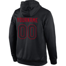 Laden Sie das Bild in den Galerie-Viewer, Uksn Individuelles Bestickt Schwarz Schwarz-Rot Sport Pullover Sweatshirt Hoodie

