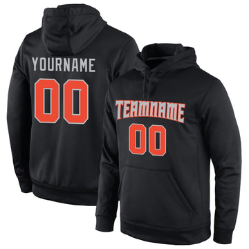 Uksn Individuelles Bestickt Schwarz Orange-Grau Sport Pullover Sweatshirt Hoodie