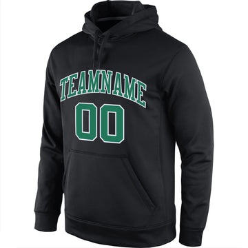 Uksn Individuelles Bestickt Schwarz Kelly-Grün-Weiß Sport Pullover Sweatshirt Hoodie