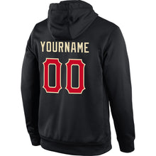 Laden Sie das Bild in den Galerie-Viewer, Uksn Individuelles Bestickt Schwarz Rot-Creme Sport Pullover Sweatshirt Hoodie

