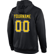 Laden Sie das Bild in den Galerie-Viewer, Uksn Individuelles Bestickt Schwarz Gold-Weiß Sport Pullover Sweatshirt Hoodie
