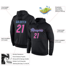 Laden Sie das Bild in den Galerie-Viewer, Uksn Individuelles Bestickt Schwarz Pink-Hellblau Sport Pullover Sweatshirt Hoodie
