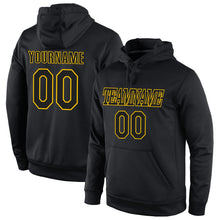 Laden Sie das Bild in den Galerie-Viewer, Uksn Individuelles Bestickt Schwarz Schwarz-Gold Sport Pullover Sweatshirt Hoodie
