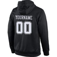 Laden Sie das Bild in den Galerie-Viewer, Uksn Individuelles Bestickt Schwarz Weiß-Grau Sport Pullover Sweatshirt Hoodie

