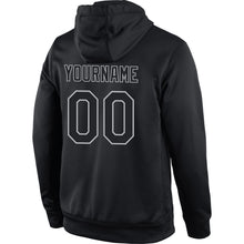 Laden Sie das Bild in den Galerie-Viewer, Uksn Individuelles Bestickt Schwarz Schwarz-Grau Sport Pullover Sweatshirt Hoodie
