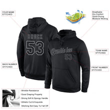 Laden Sie das Bild in den Galerie-Viewer, Uksn Individuelles Bestickt Schwarz Schwarz-Grau Sport Pullover Sweatshirt Hoodie
