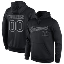 Laden Sie das Bild in den Galerie-Viewer, Uksn Individuelles Bestickt Schwarz Schwarz-Grau Sport Pullover Sweatshirt Hoodie
