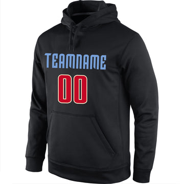 Uksn Individuelles Bestickt Schwarz Rot-Creme Sport Pullover Sweatshirt Hoodie