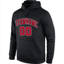 Laden Sie das Bild in den Galerie-Viewer, Uksn Individuelles Bestickt Schwarz Rot-Weiß Sport Pullover Sweatshirt Hoodie
