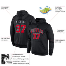 Laden Sie das Bild in den Galerie-Viewer, Uksn Individuelles Bestickt Schwarz Rot-Weiß Sport Pullover Sweatshirt Hoodie
