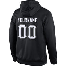 Laden Sie das Bild in den Galerie-Viewer, Uksn Individuelles Bestickt Schwarz Weiß-Grau Sport Pullover Sweatshirt Hoodie
