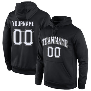 Uksn Individuelles Bestickt Schwarz Weiß-Grau Sport Pullover Sweatshirt Hoodie