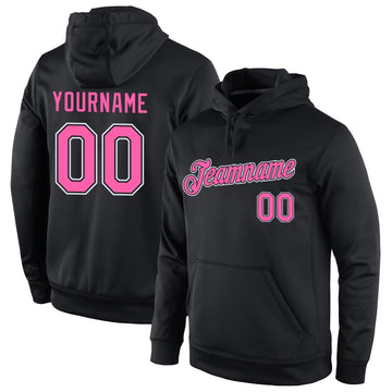 Uksn Individuelles Bestickt Schwarz Pink-Weiß Sport Pullover Sweatshirt Hoodie