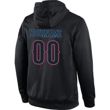 Laden Sie das Bild in den Galerie-Viewer, Uksn Individuelles Bestickt Schwarz Schwarz-Puderblau Sport Pullover Sweatshirt Hoodie
