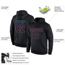 Laden Sie das Bild in den Galerie-Viewer, Uksn Individuelles Bestickt Schwarz Schwarz-Puderblau Sport Pullover Sweatshirt Hoodie

