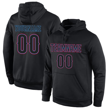 Uksn Individuelles Bestickt Schwarz Schwarz-Puderblau Sport Pullover Sweatshirt Hoodie