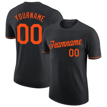 Uksn Individuelles Schwarz Orange Funktions-T-Shirt