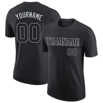 Uksn Individuelles Schwarz Schwarz-Grau Funktions-T-Shirt