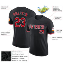 Laden Sie das Bild in den Galerie-Viewer, Uksn Individuelles Schwarz Rot-Weiß Funktions-T-Shirt
