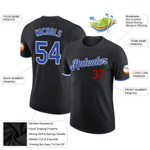 Laden Sie das Bild in den Galerie-Viewer, Uksn Individuelles Schwarz Royalblau-Weiß Funktions-T-Shirt
