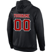 Laden Sie das Bild in den Galerie-Viewer, Uksn Individuelles Bestickt Schwarz Rot-Weiß Sport Pullover Sweatshirt Hoodie
