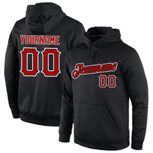 Laden Sie das Bild in den Galerie-Viewer, Uksn Individuelles Bestickt Schwarz Rot-Weiß Sport Pullover Sweatshirt Hoodie
