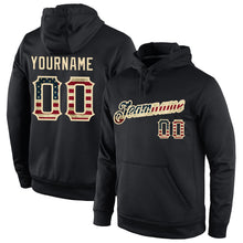 Laden Sie das Bild in den Galerie-Viewer, Uksn Individuelles Bestickt Schwarz Vintage USA Flagge-Creme Sport Pullover Sweatshirt Hoodie
