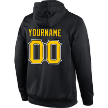 Laden Sie das Bild in den Galerie-Viewer, Uksn Individuelles Bestickt Schwarz Gold-Weiß Sport Pullover Sweatshirt Hoodie
