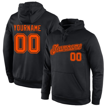 Uksn Individuelles Bestickt Schwarz Orange Sport Pullover Sweatshirt Hoodie