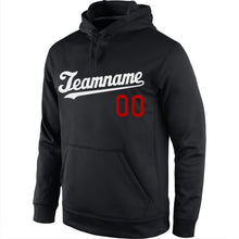 Laden Sie das Bild in den Galerie-Viewer, Uksn Individuelles Bestickt Schwarz Weiß-Rot Sport Pullover Sweatshirt Hoodie
