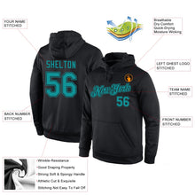 Laden Sie das Bild in den Galerie-Viewer, Uksn Individuelles Bestickt Schwarz Aqua Sport Pullover Sweatshirt Hoodie
