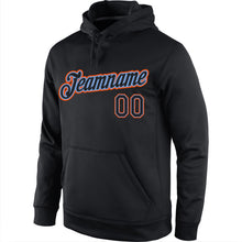 Laden Sie das Bild in den Galerie-Viewer, Uksn Individuelles Bestickt Schwarz Schwarz-Orange Sport Pullover Sweatshirt Hoodie
