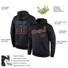 Laden Sie das Bild in den Galerie-Viewer, Uksn Individuelles Bestickt Schwarz Schwarz-Orange Sport Pullover Sweatshirt Hoodie

