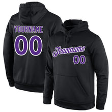 Laden Sie das Bild in den Galerie-Viewer, Uksn Individuelles Bestickt Schwarz Violett-Weiß Sport Pullover Sweatshirt Hoodie
