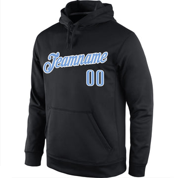 Uksn Individuelles Bestickt Schwarz Hellblau-Weiß Sport Pullover Sweatshirt Hoodie
