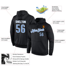 Laden Sie das Bild in den Galerie-Viewer, Uksn Individuelles Bestickt Schwarz Hellblau-Weiß Sport Pullover Sweatshirt Hoodie
