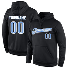 Laden Sie das Bild in den Galerie-Viewer, Uksn Individuelles Bestickt Schwarz Hellblau-Weiß Sport Pullover Sweatshirt Hoodie
