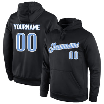 Uksn Individuelles Bestickt Schwarz Hellblau-Weiß Sport Pullover Sweatshirt Hoodie