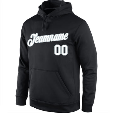 Uksn Individuelles Bestickt Schwarz Weiß-Silber Sport Pullover Sweatshirt Hoodie
