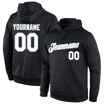 Uksn Individuelles Bestickt Schwarz Weiß-Silber Sport Pullover Sweatshirt Hoodie