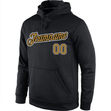 Laden Sie das Bild in den Galerie-Viewer, Uksn Individuelles Bestickt Schwarz Altgold-Weiß Sport Pullover Sweatshirt Hoodie
