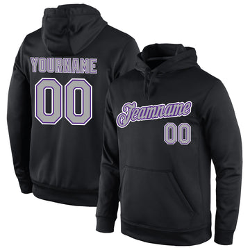 Uksn Individuelles Bestickt Schwarz Grau-Violett Sport Pullover Sweatshirt Hoodie