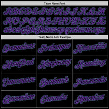 Laden Sie das Bild in den Galerie-Viewer, Uksn Individuelles Bestickt Schwarz Violett-Hellblau Sport Pullover Sweatshirt Hoodie
