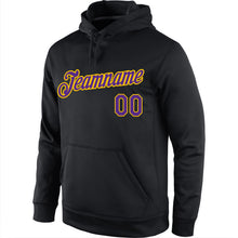 Laden Sie das Bild in den Galerie-Viewer, Uksn Individuelles Bestickt Schwarz Violett-Gold Sport Pullover Sweatshirt Hoodie
