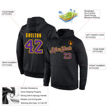Laden Sie das Bild in den Galerie-Viewer, Uksn Individuelles Bestickt Schwarz Violett-Gold Sport Pullover Sweatshirt Hoodie
