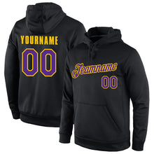Laden Sie das Bild in den Galerie-Viewer, Uksn Individuelles Bestickt Schwarz Violett-Gold Sport Pullover Sweatshirt Hoodie
