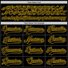 Laden Sie das Bild in den Galerie-Viewer, Uksn Individuelles Schwarz Schwarz-Gold Eishockey-Trikot
