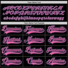 Laden Sie das Bild in den Galerie-Viewer, Uksn Individuelles Schwarz Pink-Hellblau Eishockey-Trikot
